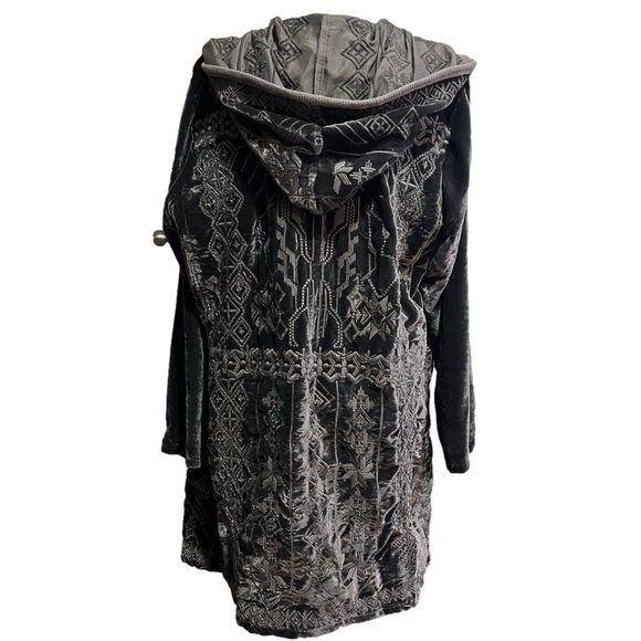 NWT Anthropologie Kyla Seo gray/pewter velour hooded open front jacket size XXL - Picture 2 of 8